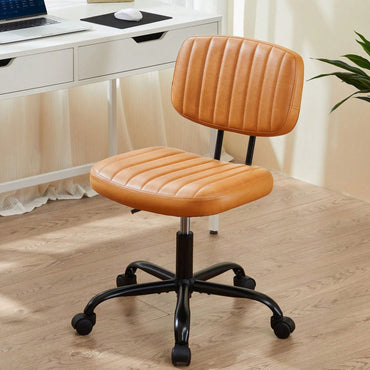 Of The Product: PU Leather Low Back Task Chair Small Home Office Chair With Wheels