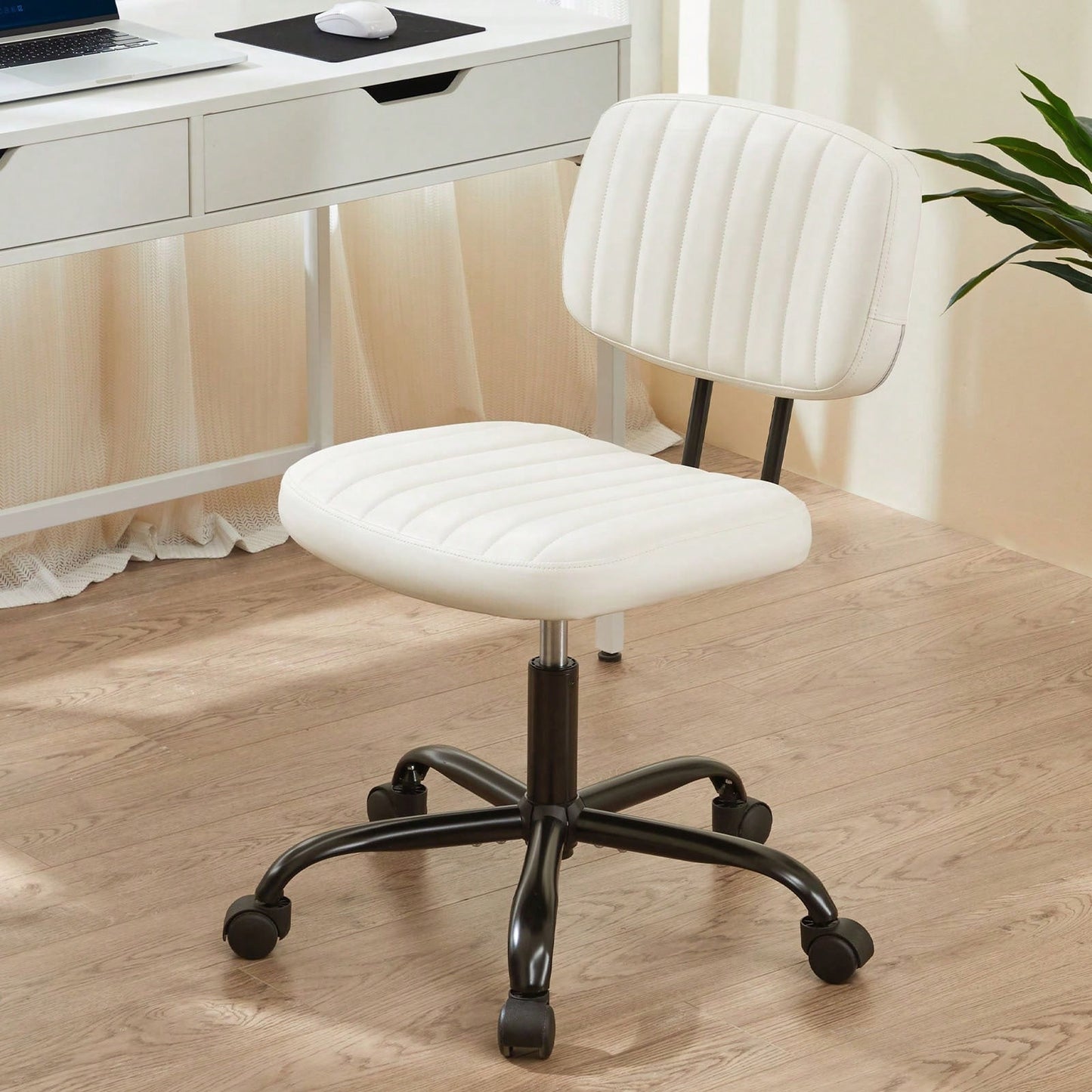 Of The Product: PU Leather Low Back Task Chair Small Home Office Chair With Wheels