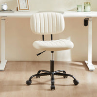 Of The Product: PU Leather Low Back Task Chair Small Home Office Chair With Wheels