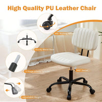 Of The Product: PU Leather Low Back Task Chair Small Home Office Chair With Wheels