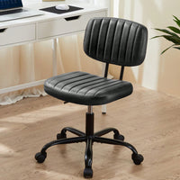 Of The Product: PU Leather Low Back Task Chair Small Home Office Chair With Wheels