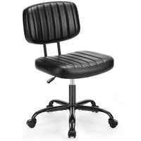 Of The Product: PU Leather Low Back Task Chair Small Home Office Chair With Wheels