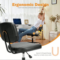 Of The Product: PU Leather Low Back Task Chair Small Home Office Chair With Wheels