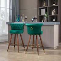 Swivel Bar Stools With Backrest Footrest,With A Fixed Height Of 360 Degrees