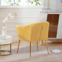 Velvet Accent Chair with Wood Frame Modern Armchair Club Chair Gold Metal Legs for Living Room Bedroom Office