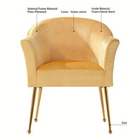 Velvet Accent Chair with Wood Frame Modern Armchair Club Chair Gold Metal Legs for Living Room Bedroom Office