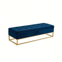 58.6" Bed Bench Metal Base With Storage Pink Velvet