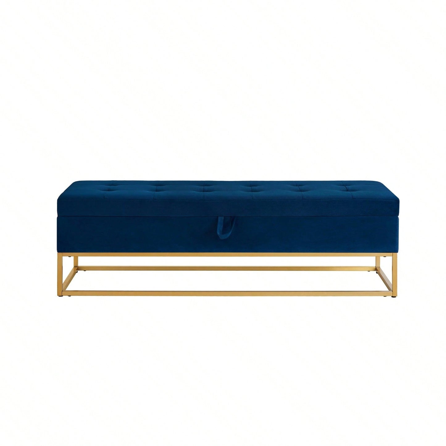 58.6" Bed Bench Metal Base With Storage Pink Velvet