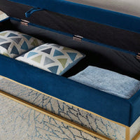 58.6" Bed Bench Metal Base With Storage Pink Velvet