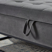 58.6" Bed Bench Metal Base With Storage Pink Velvet