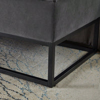 58.6" Bed Bench Metal Base With Storage Pink Velvet
