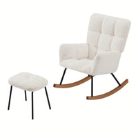 Modern Glider Chair With Soft Seat And High Backrest For Living Room