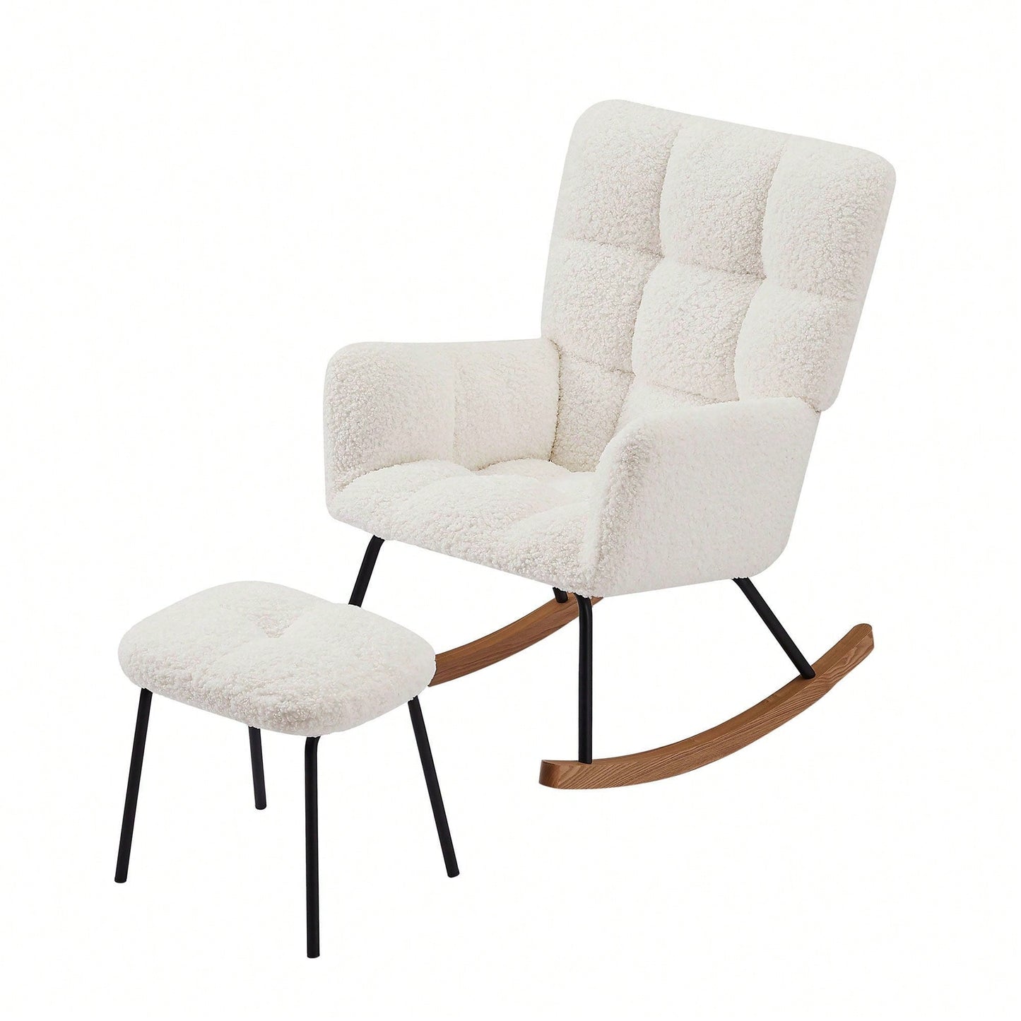 Modern Glider Chair With Soft Seat And High Backrest For Living Room