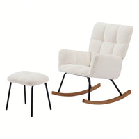 Modern Glider Chair With Soft Seat And High Backrest For Living Room