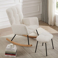 Modern Glider Chair With Soft Seat And High Backrest For Living Room