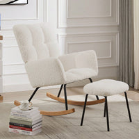 Modern Glider Chair With Soft Seat And High Backrest For Living Room