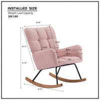 Nursery Rocking Chair, Leisure Sofa Glider Chair, Comfy Upholstered Lounge Chair With High Backrest, For Nursing Baby, Reading, Napping