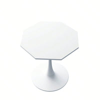Modern Octagonal Coffee Table With Printed Black Marble Table Top,Metal Base, For Dining Room, Kitchen, Living Room