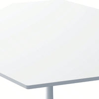 Modern Octagonal Coffee Table With Printed Black Marble Table Top,Metal Base, For Dining Room, Kitchen, Living Room