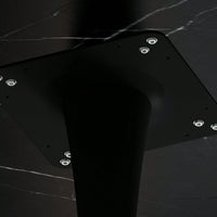 Modern Octagonal Coffee Table With Printed Black Marble Table Top,Metal Base, For Dining Room, Kitchen, Living Room