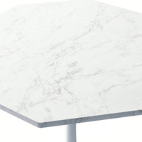 Modern Octagonal Coffee Table With Printed Black Marble Table Top,Metal Base, For Dining Room, Kitchen, Living Room