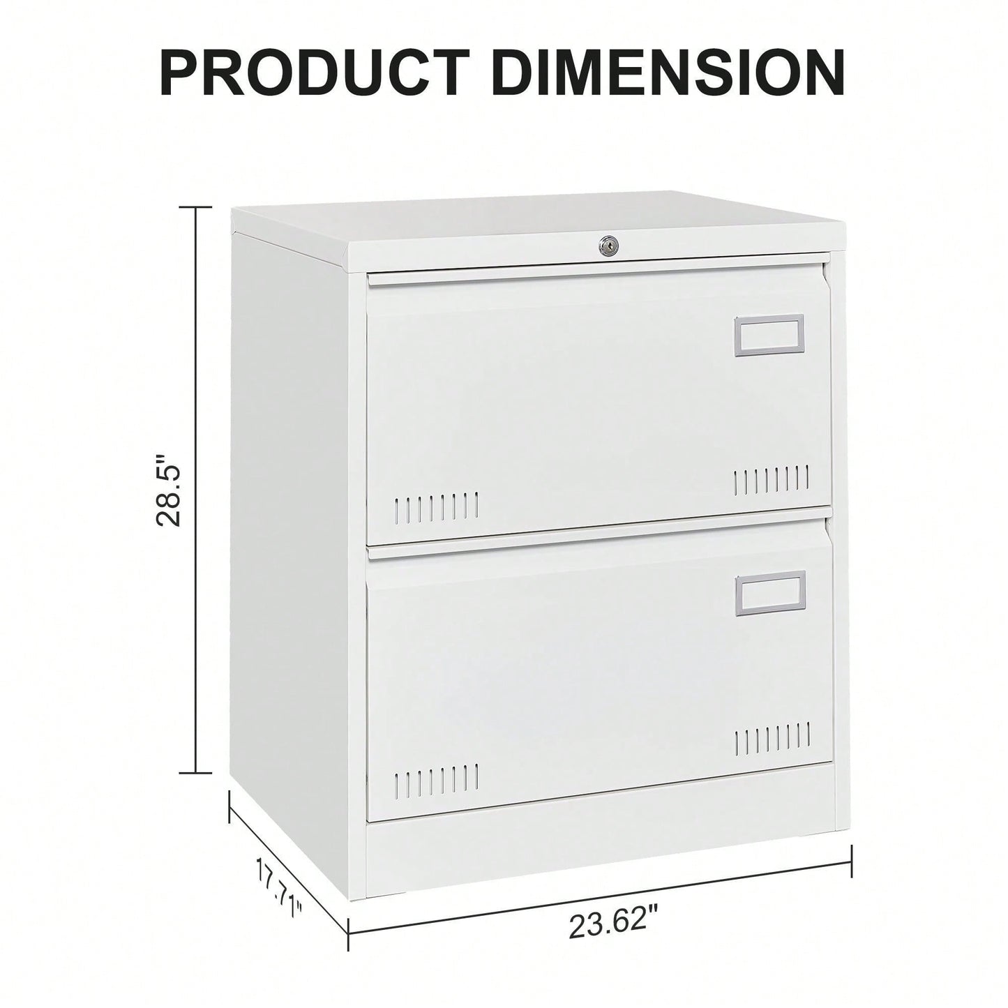 Lockable Metal Lateral File Cabinet for Home Office Vertical Storage Legal Letter A4 Files Assembly Required