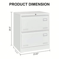 Lockable Metal Lateral File Cabinet for Home Office Vertical Storage Legal Letter A4 Files Assembly Required