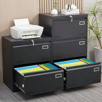 Lockable Metal Lateral File Cabinet for Home Office Vertical Storage Legal Letter A4 Files Assembly Required