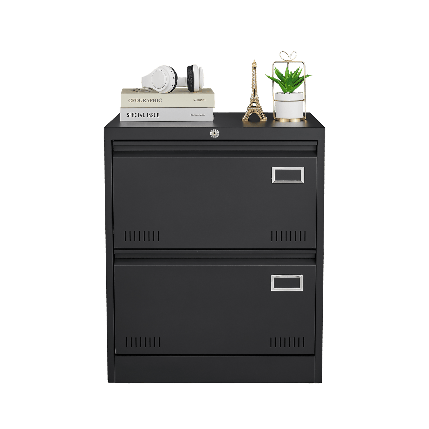 Lockable Metal Lateral File Cabinet for Home Office Vertical Storage Legal Letter A4 Files Assembly Required