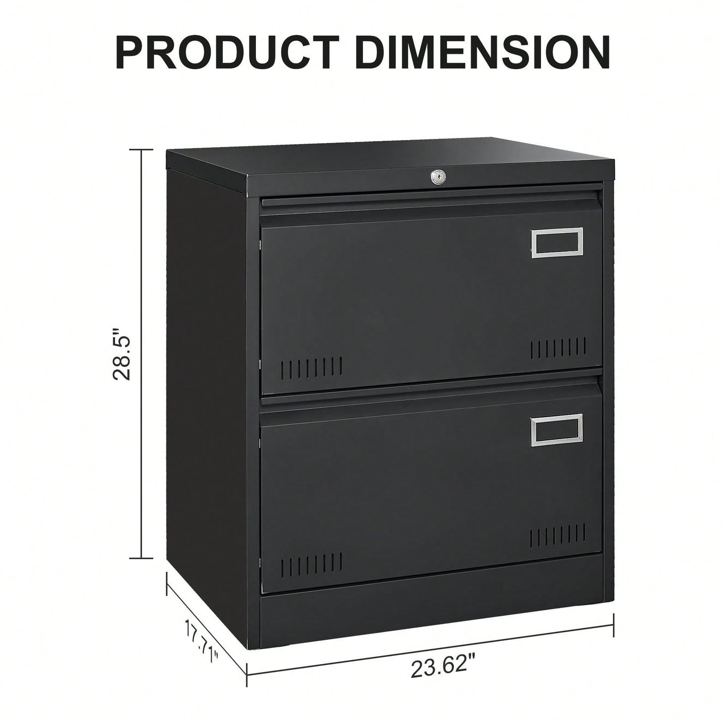 Lockable Metal Lateral File Cabinet for Home Office Vertical Storage Legal Letter A4 Files Assembly Required