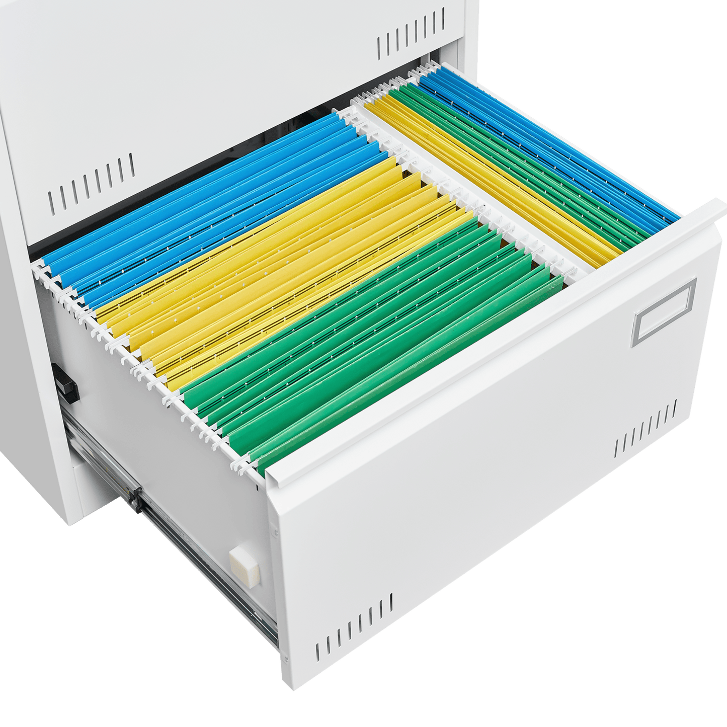 Widened 3 Drawer White Locking File Cabinet for Home Office Legal Letter A4 F4 Storage