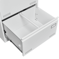 Widened 3 Drawer White Locking File Cabinet for Home Office Legal Letter A4 F4 Storage