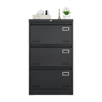 Widened 3 Drawer White Locking File Cabinet for Home Office Legal Letter A4 F4 Storage