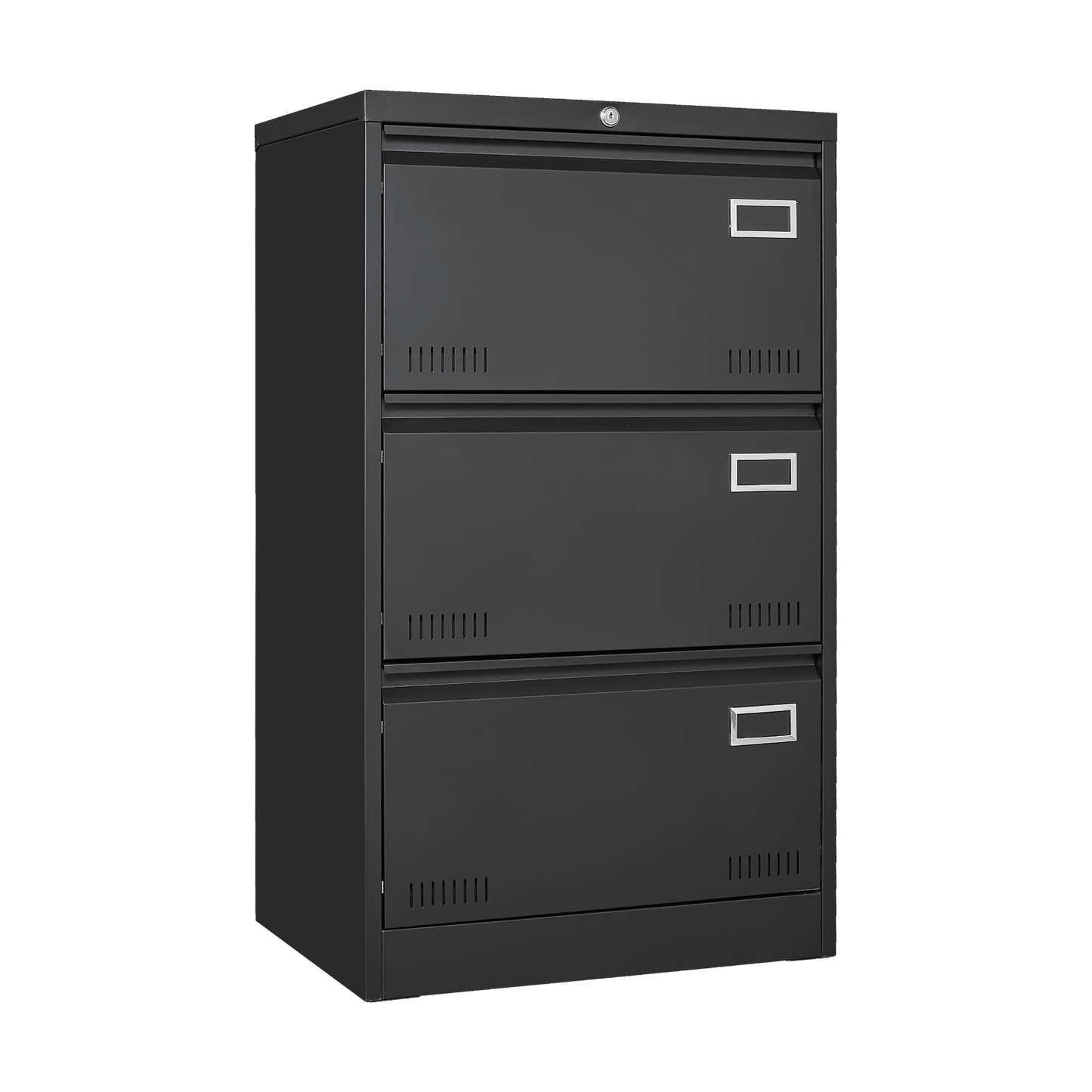 Widened 3 Drawer White Locking File Cabinet for Home Office Legal Letter A4 F4 Storage