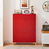 Ample Storage Space Shoe Cabinet with Flip-Top Drawers for Entryway Living Room and Bedroom