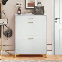 Ample Storage Space Shoe Cabinet with Flip-Top Drawers for Entryway Living Room and Bedroom