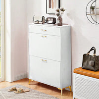 Ample Storage Space Shoe Cabinet with Flip-Top Drawers for Entryway Living Room and Bedroom