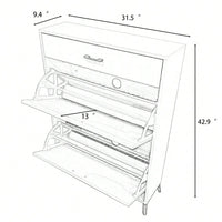 Ample Storage Space Shoe Cabinet with Flip-Top Drawers for Entryway Living Room and Bedroom