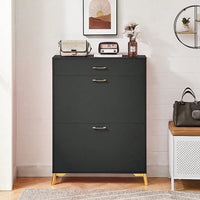Ample Storage Space Shoe Cabinet with Flip-Top Drawers for Entryway Living Room and Bedroom
