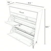 Ample Storage Space Shoe Cabinet with Flip-Top Drawers for Entryway Living Room and Bedroom