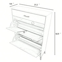 Ample Storage Space Shoe Cabinet with Flip-Top Drawers for Entryway Living Room and Bedroom
