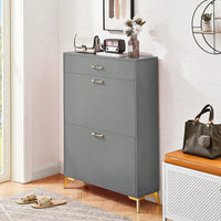 Ample Storage Space Shoe Cabinet with Flip-Top Drawers for Entryway Living Room and Bedroom