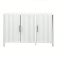 Three-Door Storage Cabinet With Metal Handles, Suitable For Corridors, Entrances, Living Rooms, And Bedrooms