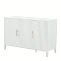 Three-Door Storage Cabinet With Metal Handles, Suitable For Corridors, Entrances, Living Rooms, And Bedrooms