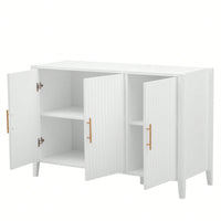 Three-Door Storage Cabinet With Metal Handles, Suitable For Corridors, Entrances, Living Rooms, And Bedrooms