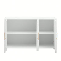 Three-Door Storage Cabinet With Metal Handles, Suitable For Corridors, Entrances, Living Rooms, And Bedrooms