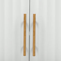Three-Door Storage Cabinet With Metal Handles, Suitable For Corridors, Entrances, Living Rooms, And Bedrooms