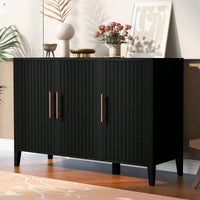 Three-Door Storage Cabinet With Metal Handles, Suitable For Corridors, Entrances, Living Rooms, And Bedrooms