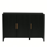 Three-Door Storage Cabinet With Metal Handles, Suitable For Corridors, Entrances, Living Rooms, And Bedrooms