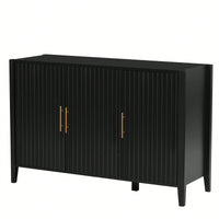 Three-Door Storage Cabinet With Metal Handles, Suitable For Corridors, Entrances, Living Rooms, And Bedrooms